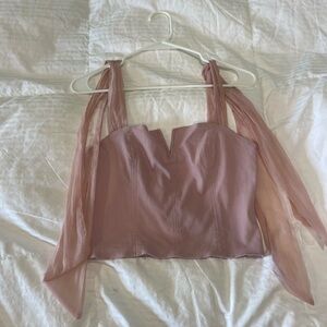 Girly Pink cropped top with ties